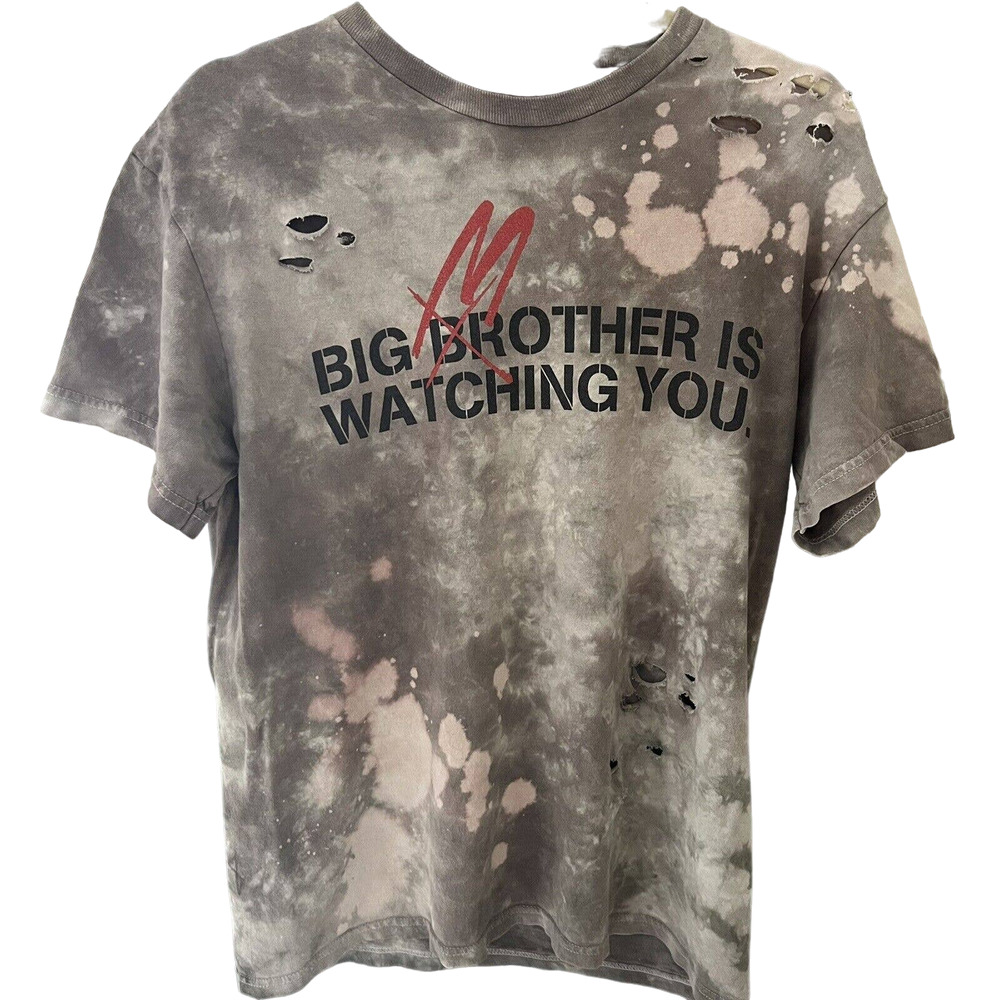 🌵Roger Waters Big Brother Is Watching You Unisex Bleached Distressed T-Shirt - M